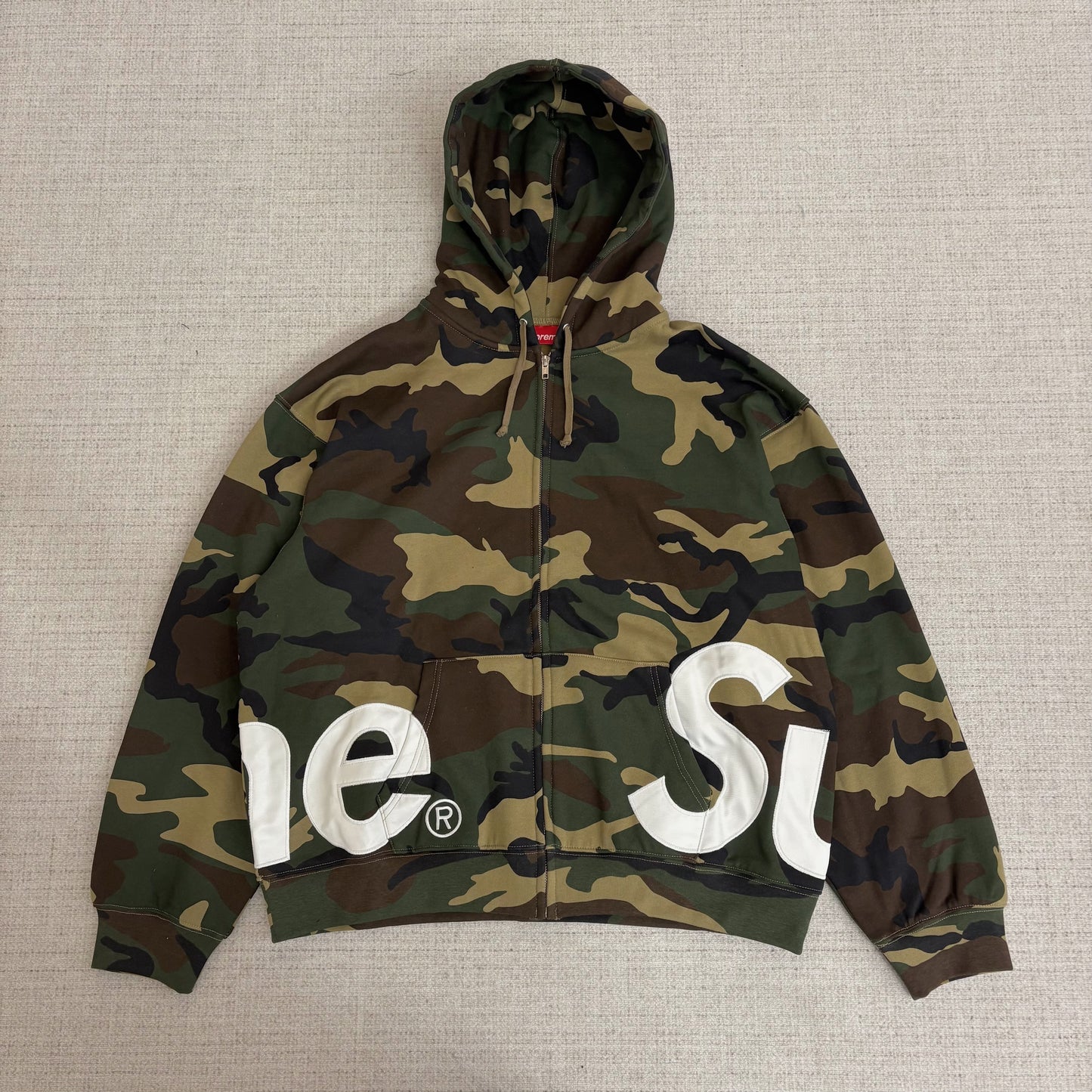 SUP Big Logo Zip Up Hooded Sweatshirt 'Woodland Camo'
