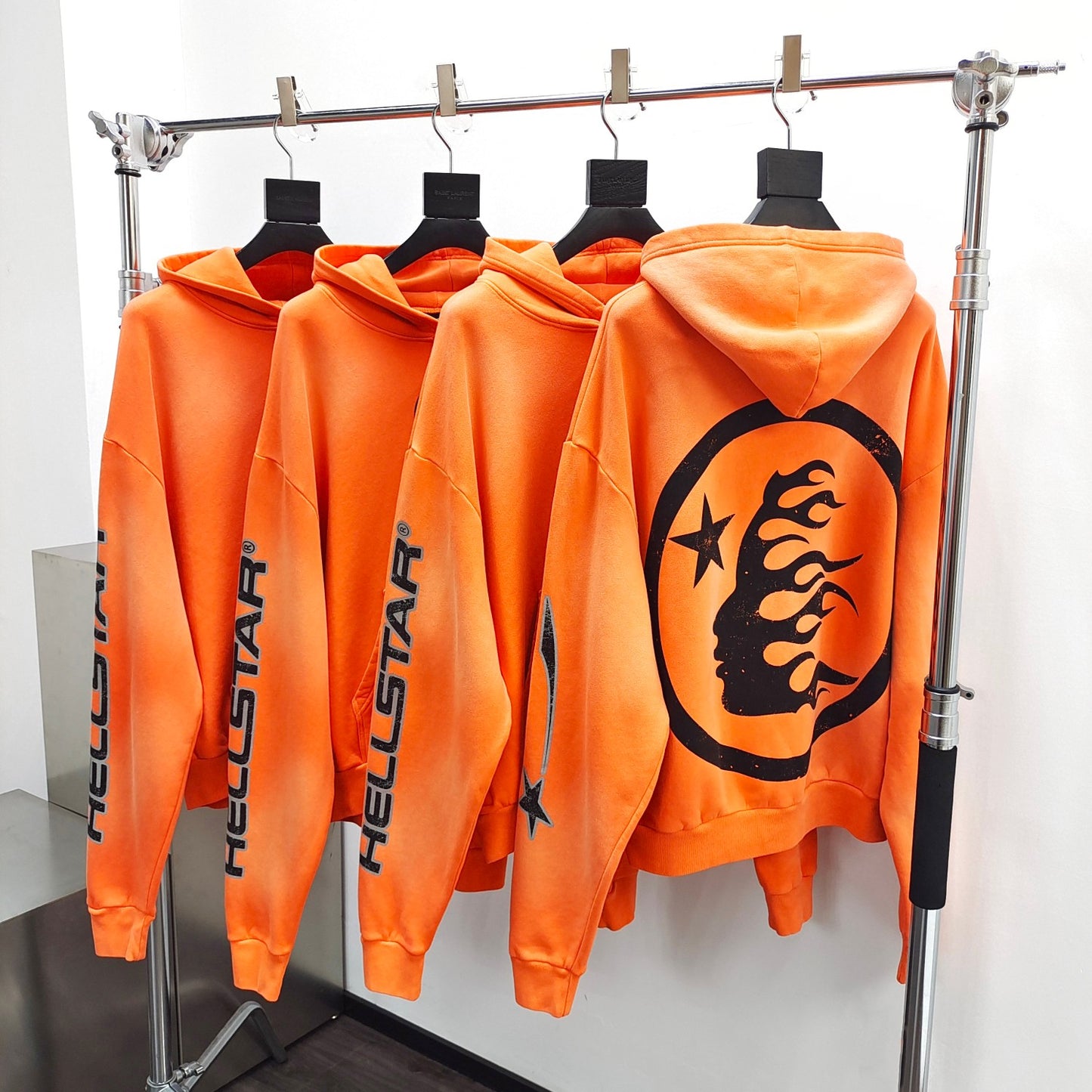 Hellstar Studios fire orange hoodie