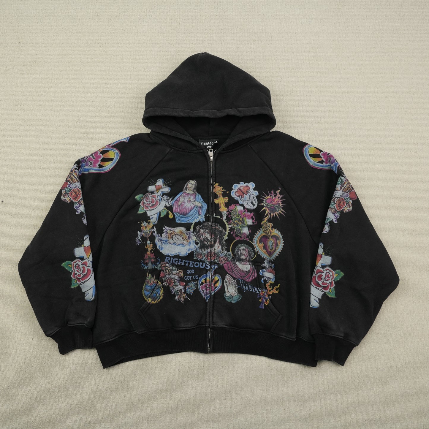 Righteous Jesus Black Zipup Hoodie