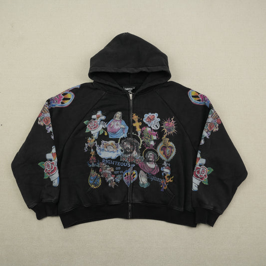 Righteous Jesus Black Zipup Hoodie