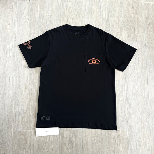 Chrome Hearts Triple Cross Hollywood Pocket Tee 'Black/Orange'