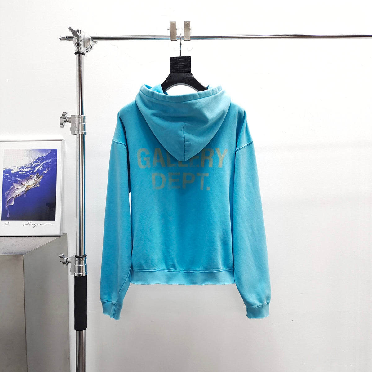 Gallery Dept. GD PAINT LOGO HOODIE LIGHT BLUE