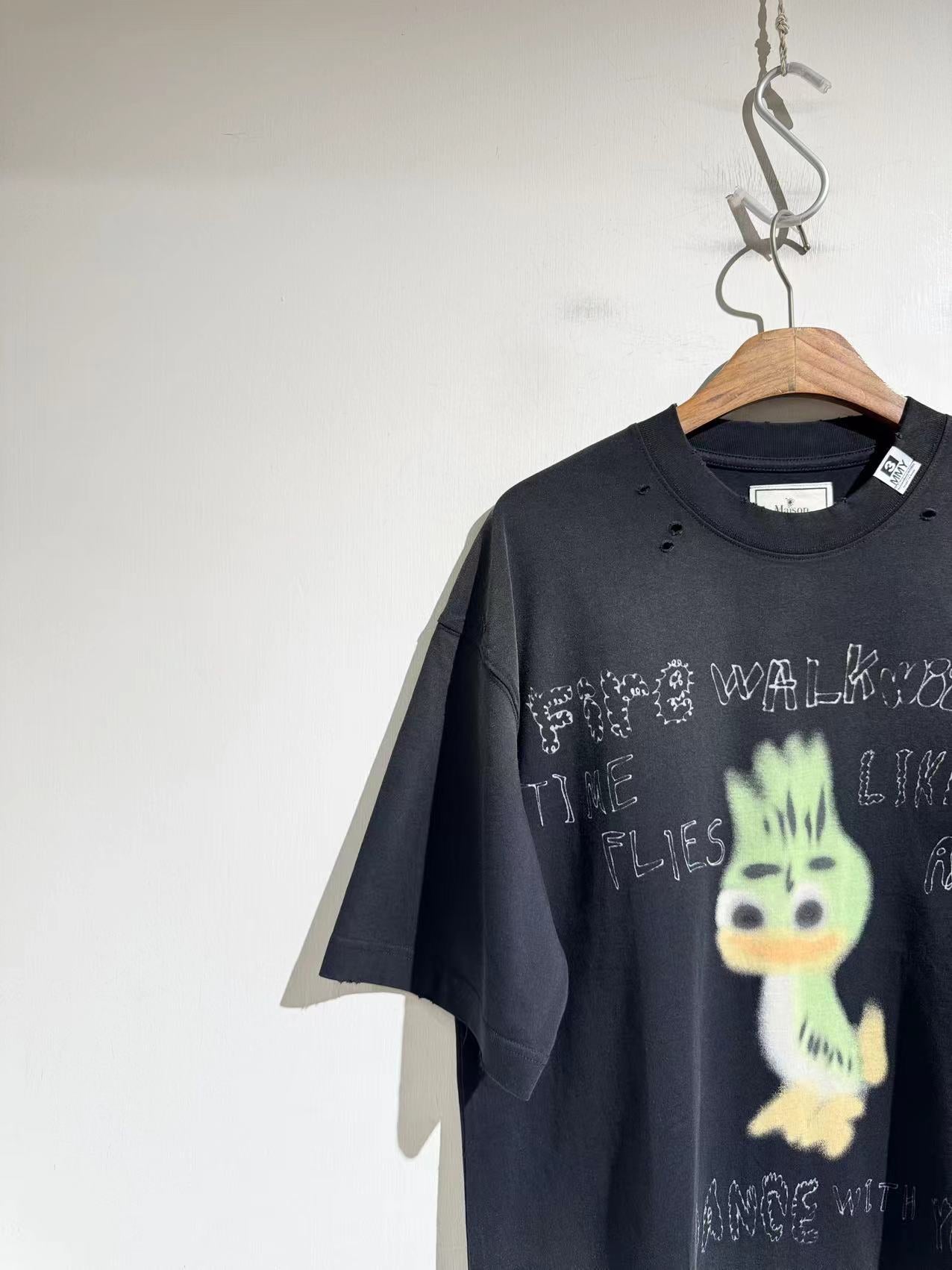 Maison Mihara Yasuhiro Distressed T-Shirt 'Black'
