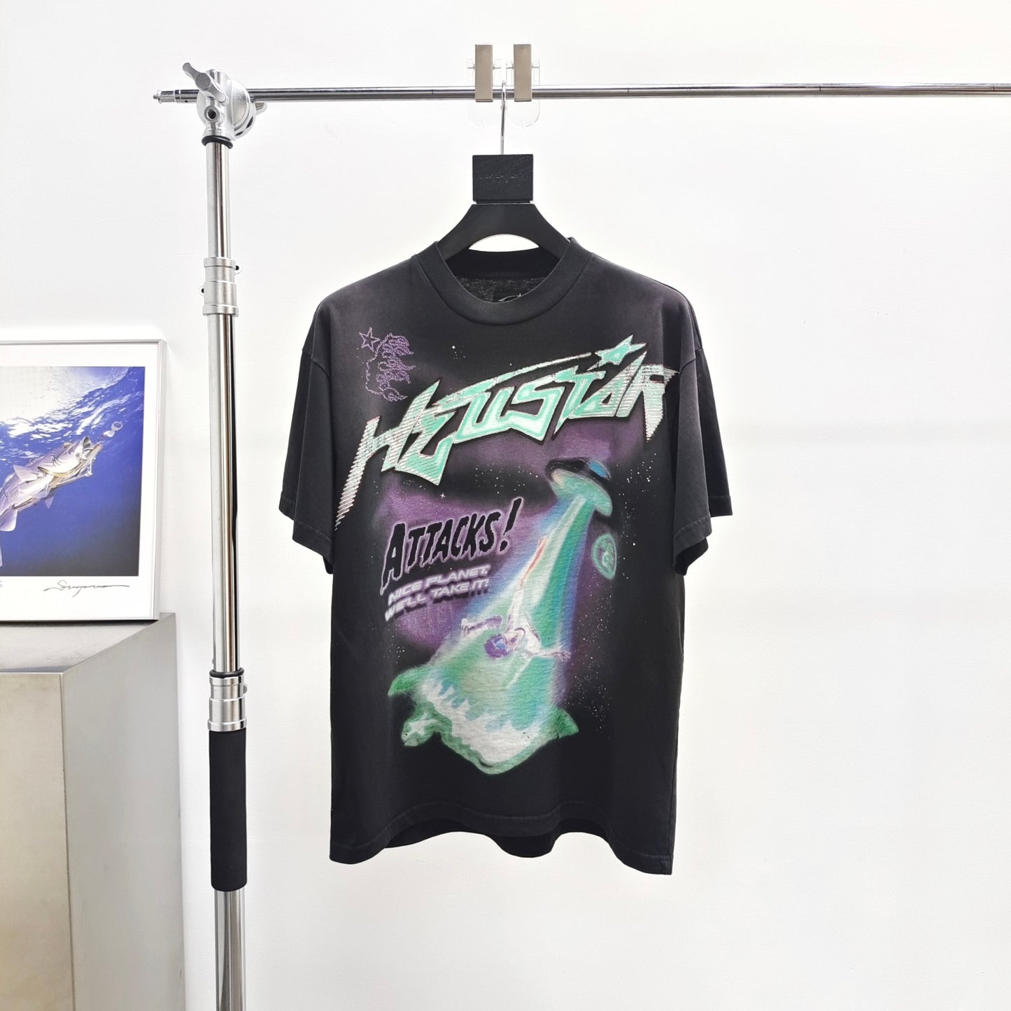 Hellstar Attacks T-Shirt 'Black/Green'