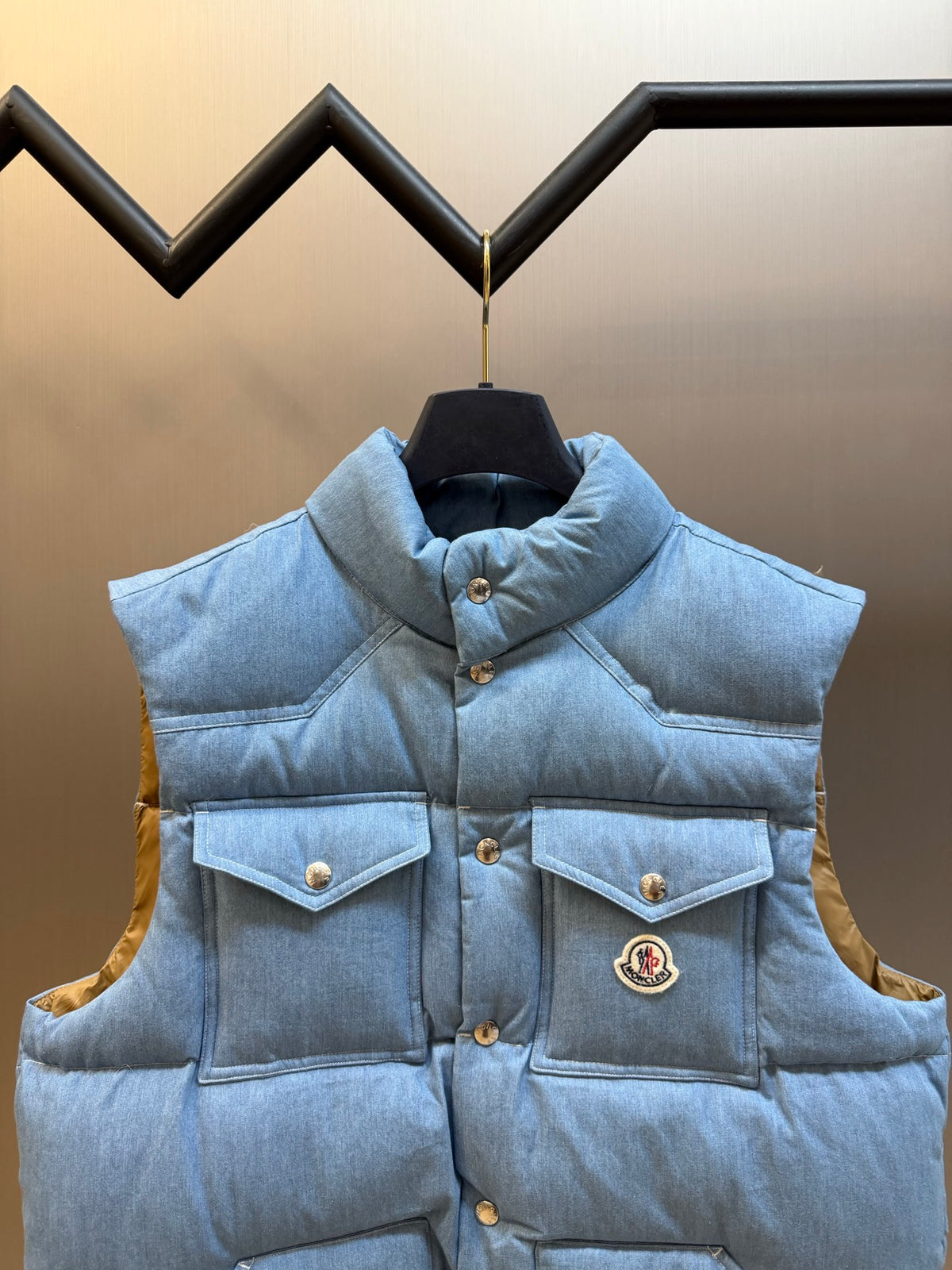 Moncler Ervional Denim Down Vest Light blue