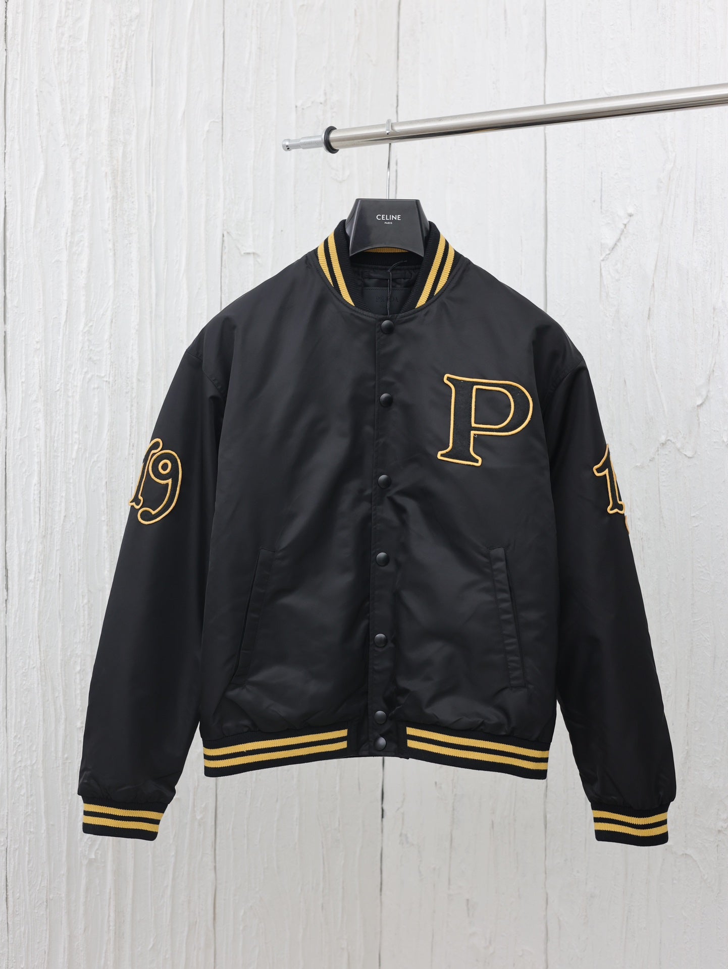 Prada Re-Nylon bomber jacket with patch