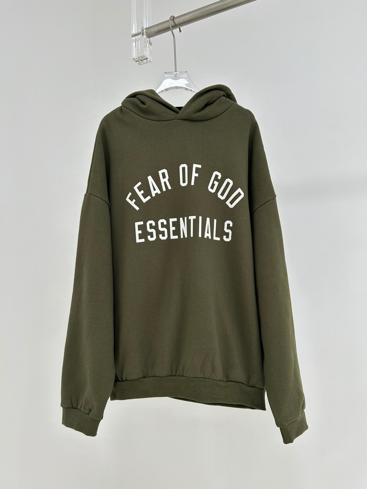 Fear of God Essentials SS24 Fleece hoodie olive