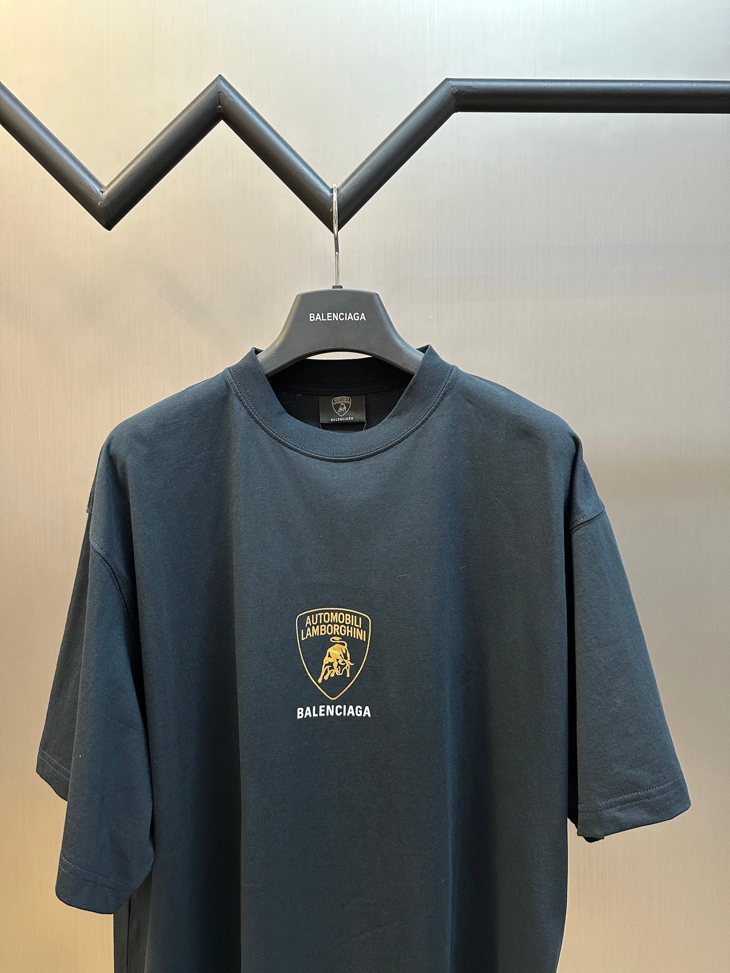 BB Men's I Automobili Lamborghini T-shirt in Black Faded
