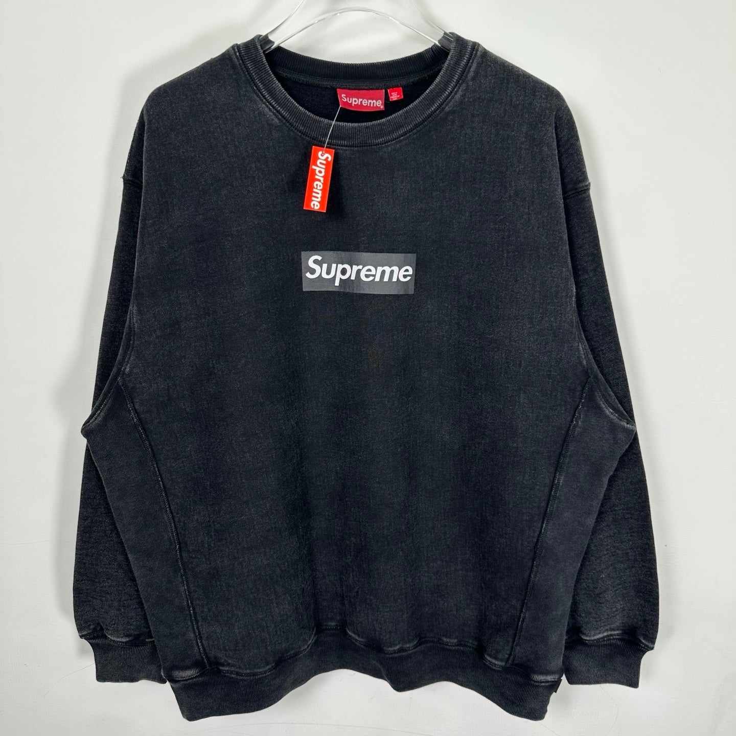 SUP Washed Box Logo Crewneck Sweatshirt