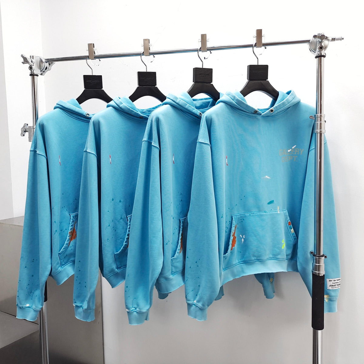 Gallery Dept. GD PAINT LOGO HOODIE LIGHT BLUE
