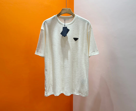 Prada logo-plaque terry cloth tee