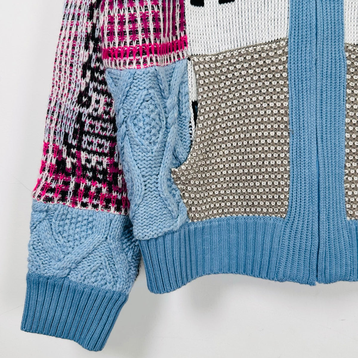 Supreme Patchwork Zip Up Hooded Sweater 'Light Blue'