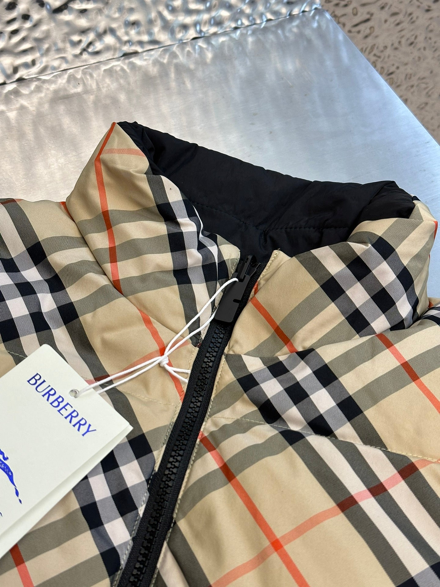 Burberry check puffer vest