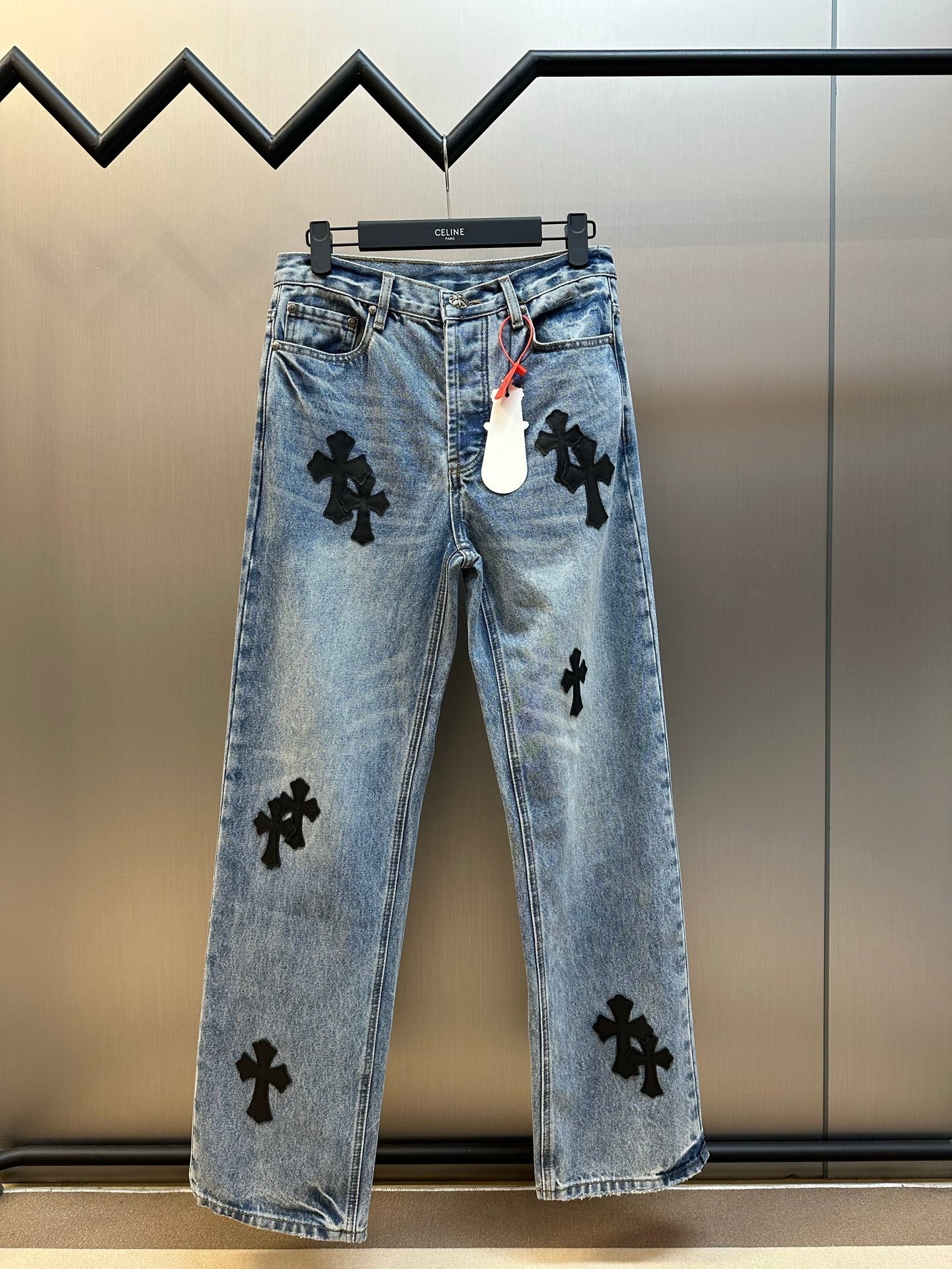 Chrome Hearts Levi Denim Cross Jean Pants