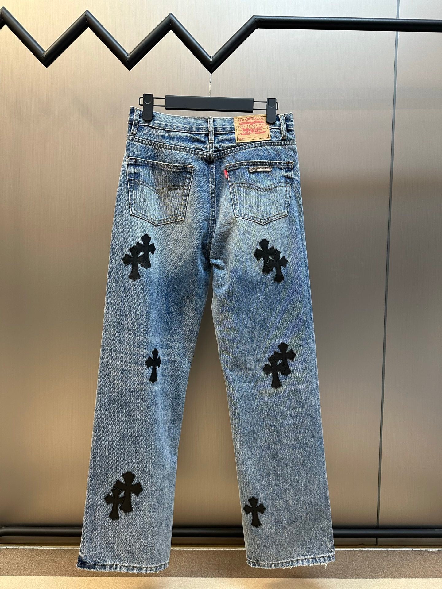 Chrome Hearts Levi Denim Cross Jean Pants
