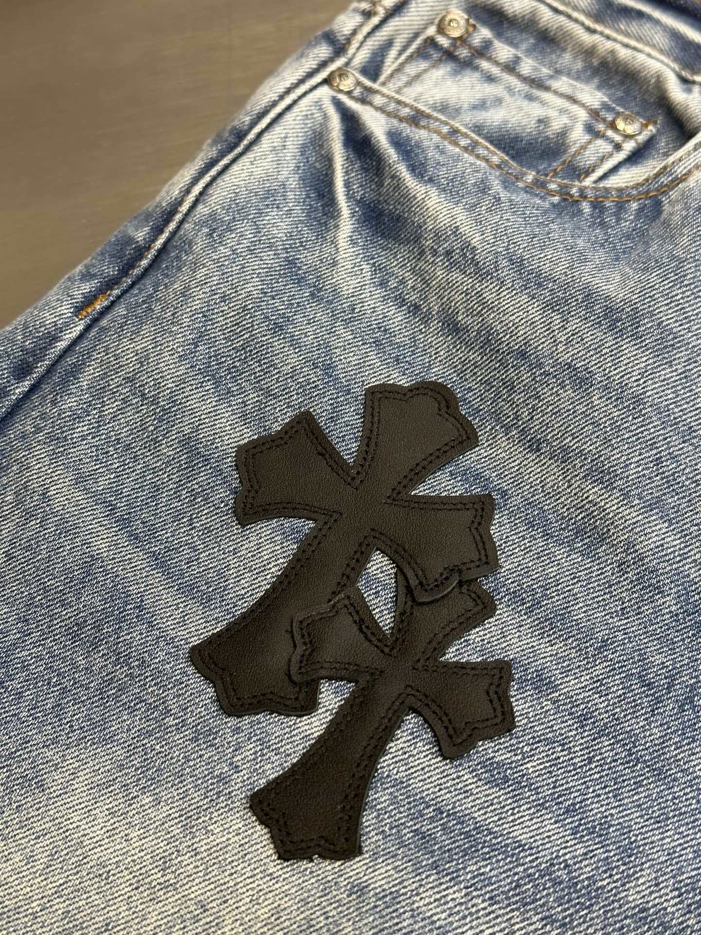 Chrome Hearts Levi Denim Cross Jean Pants