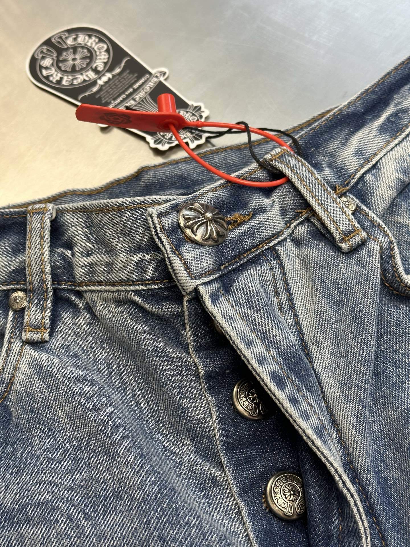 Chrome Hearts Levi Denim Cross Jean Pants