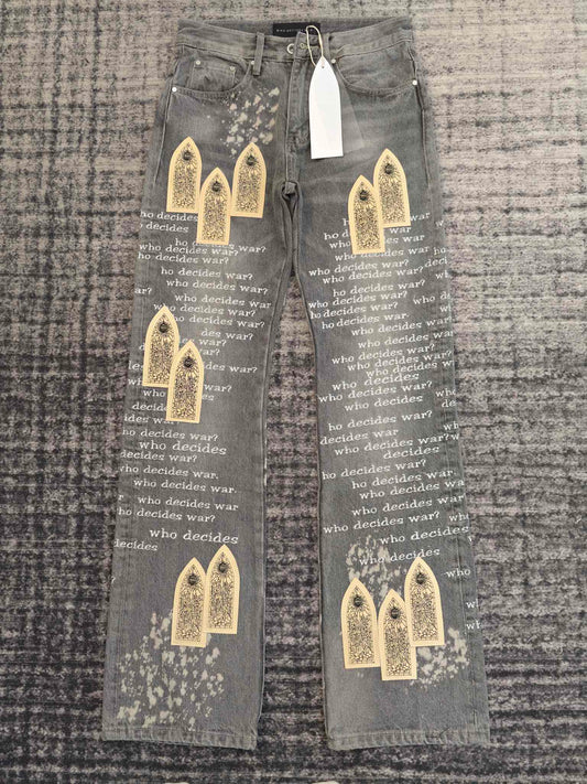 WHO DECIDES WAR SCRIPTURE DENIM (VINTAGE GREY)
