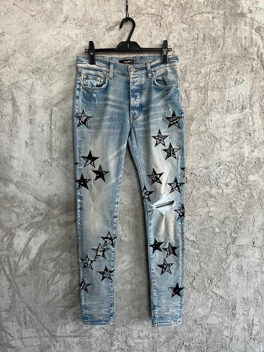 Amiri Blue Bandana Star Denim Jeans