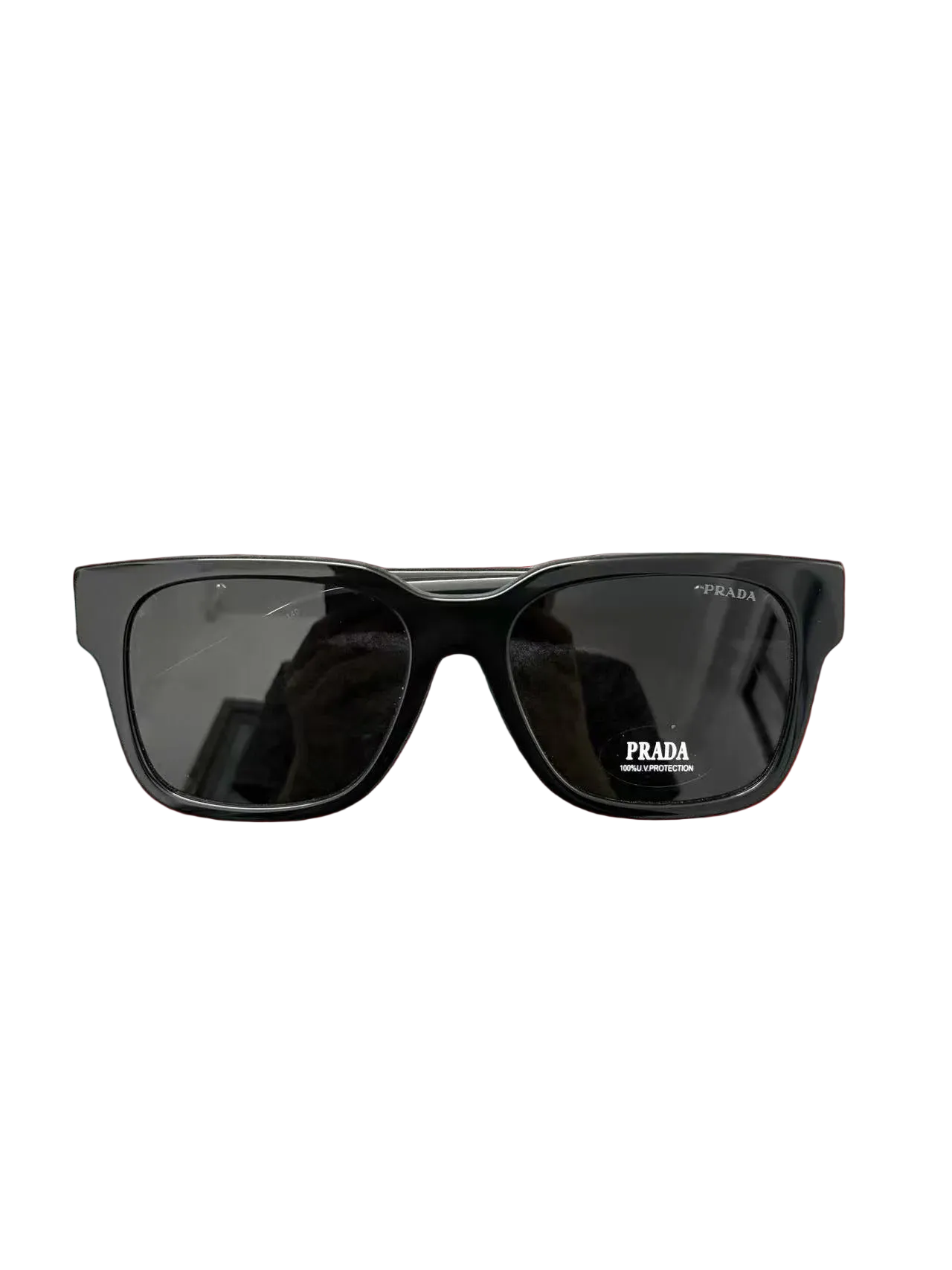 Prada Men's square classic black sunglasses