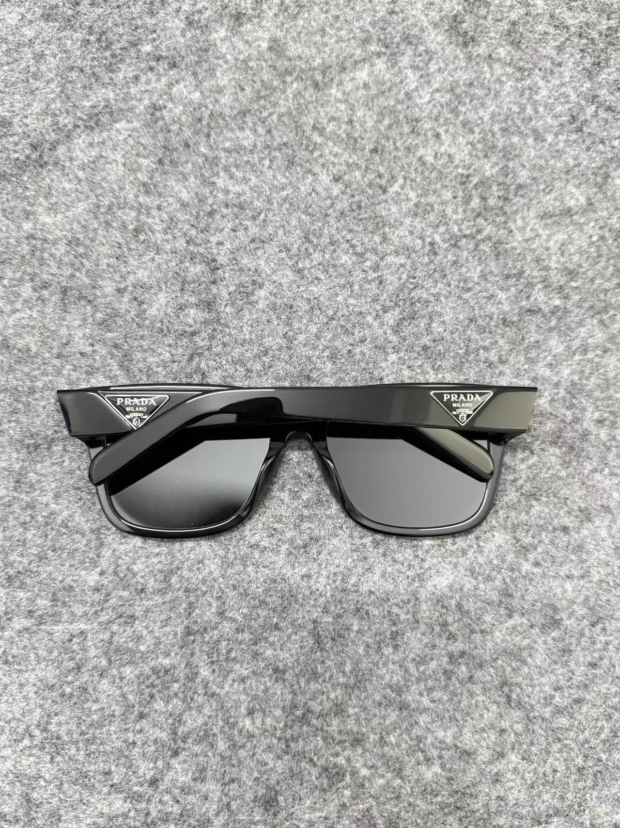 Prada Men's square classic black sunglasses