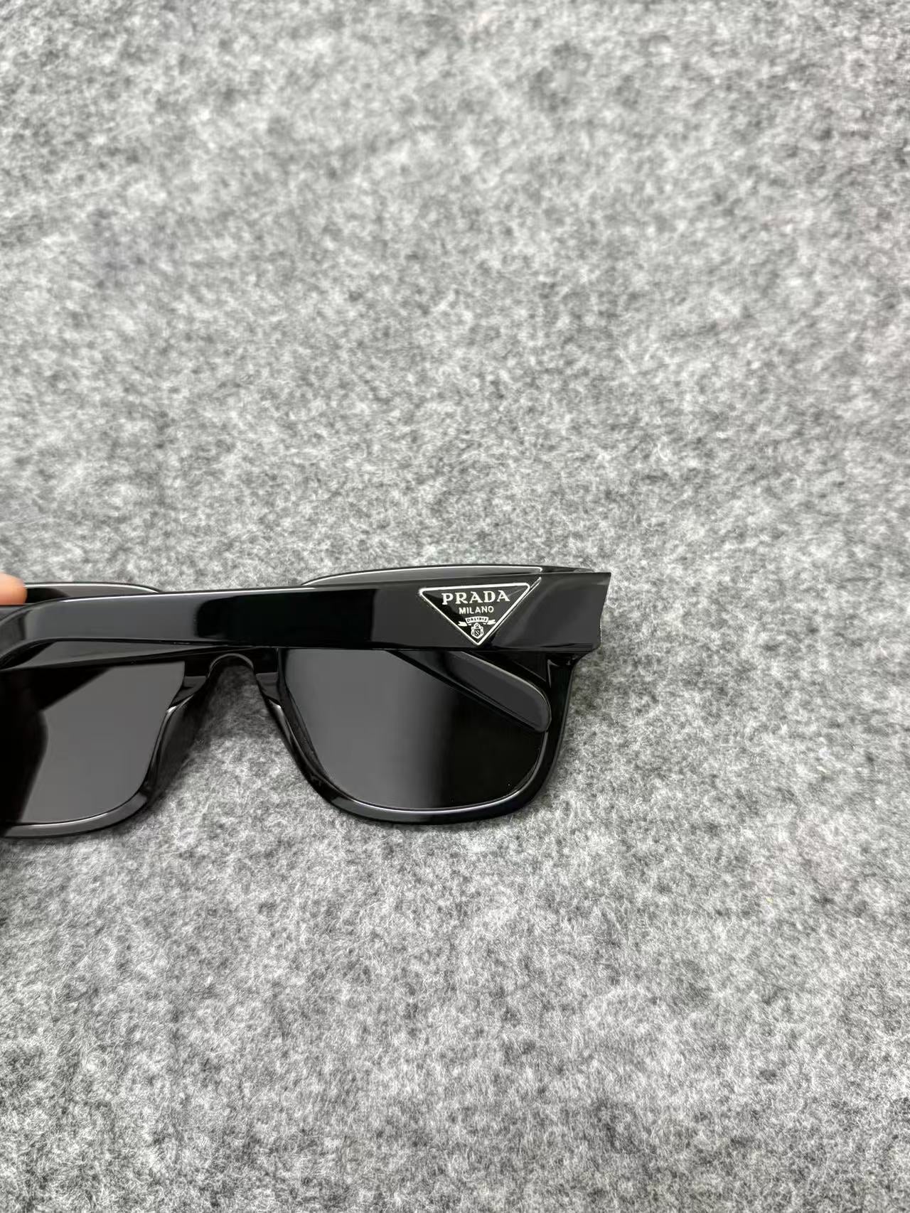 Prada Men's square classic black sunglasses