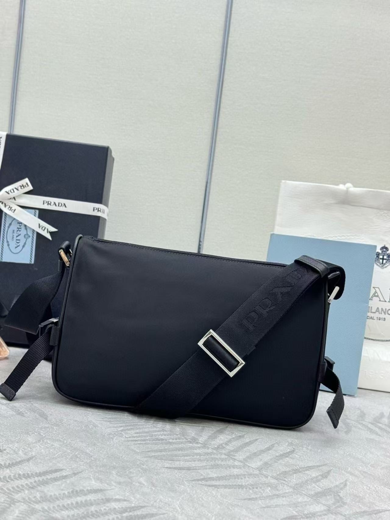 Prada Medium Re-Nylon and Saffiano leather shoulder bag