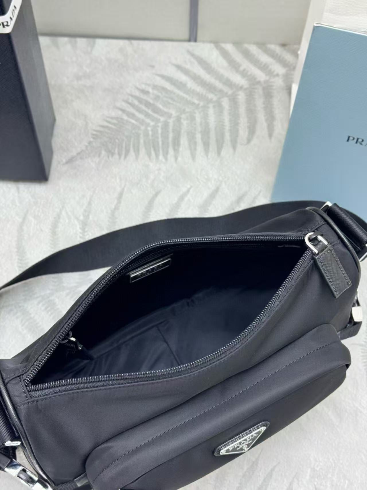 Prada Medium Re-Nylon and Saffiano leather shoulder bag