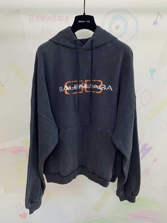 BB MEN'S BB ICON STENCIL HOODIE LARGE FIT IN FADED