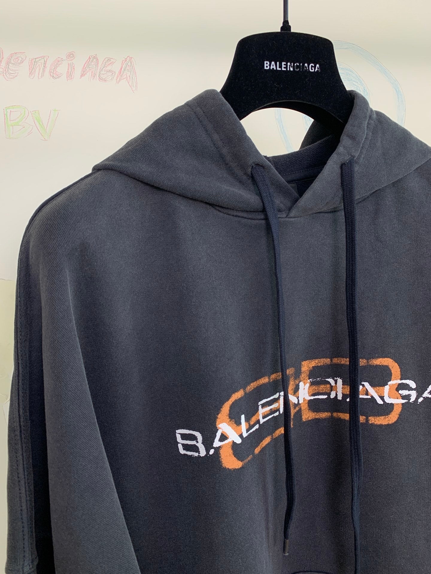 BB MEN'S BB ICON STENCIL HOODIE LARGE FIT IN FADED