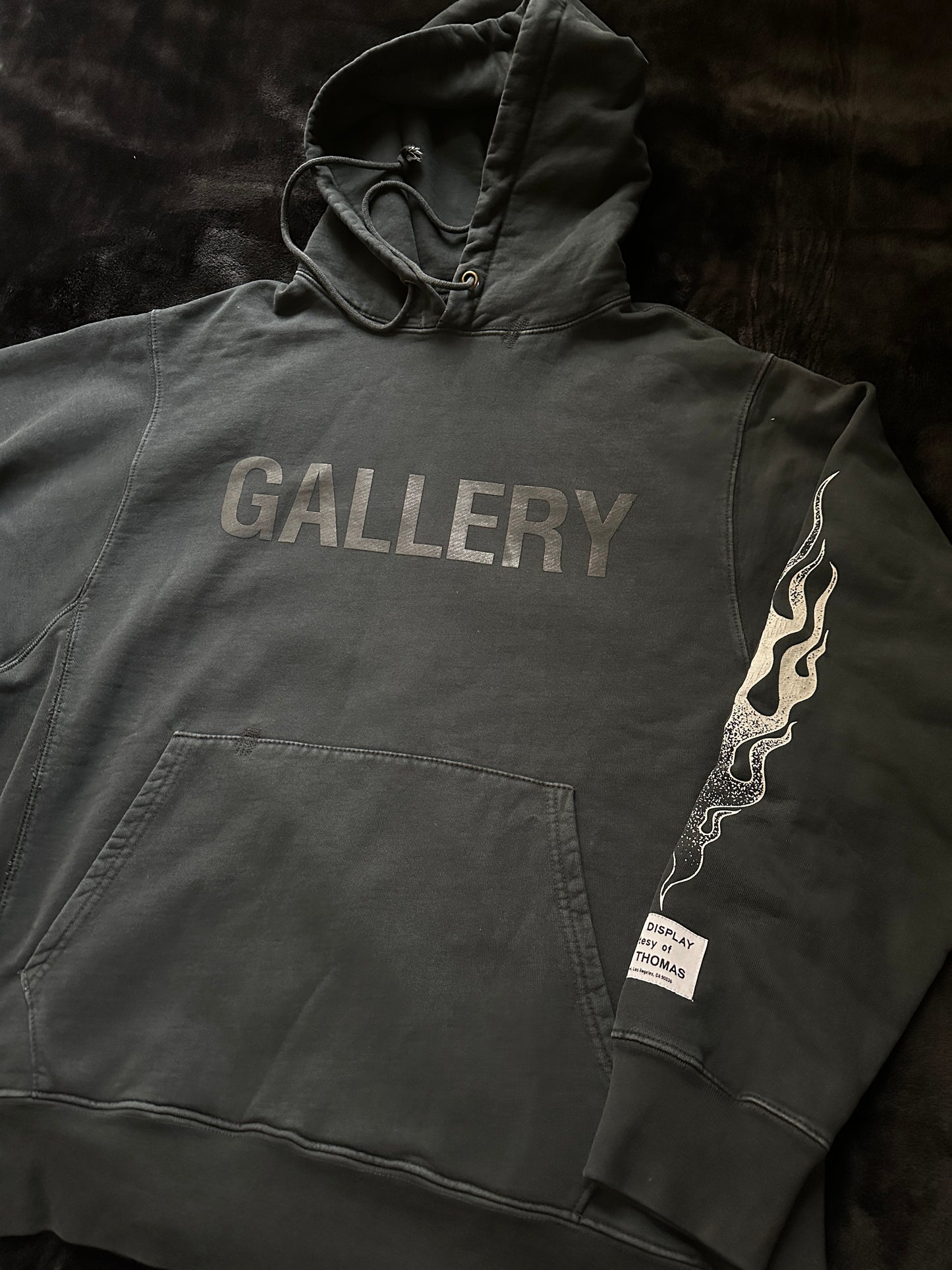 GALLERY DEPT. FLAME BLACK HOODIE LARGE