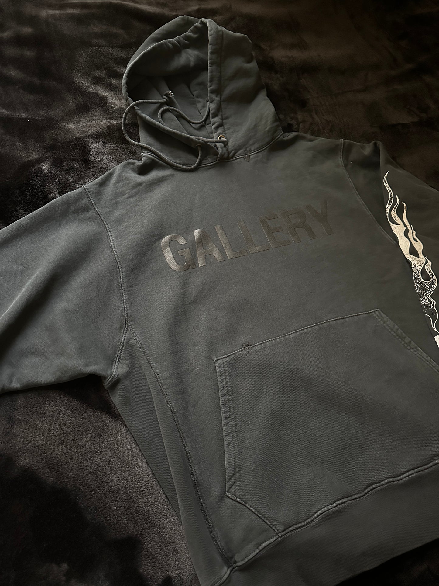 GALLERY DEPT. FLAME BLACK HOODIE LARGE