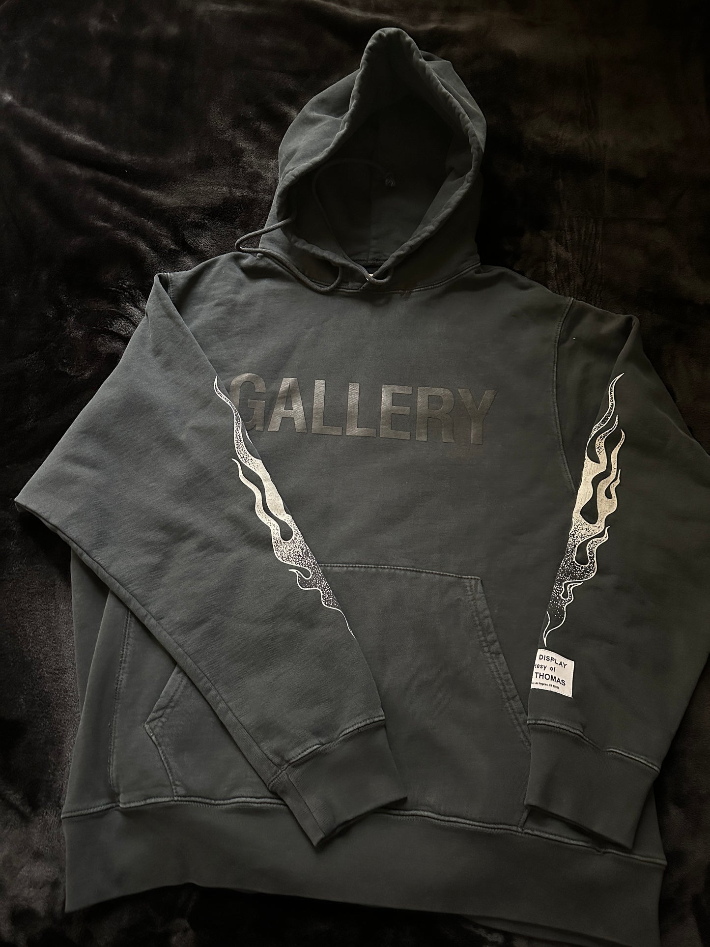 GALLERY DEPT. FLAME BLACK HOODIE LARGE