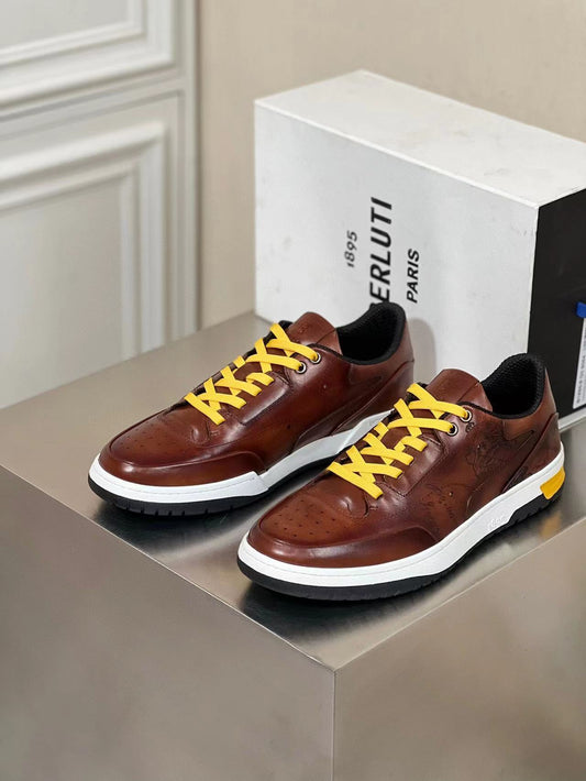 Berluti Playoff Scritto Leather Sneaker