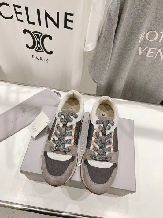 Brunello Cucinelli colorblock suede sneakers