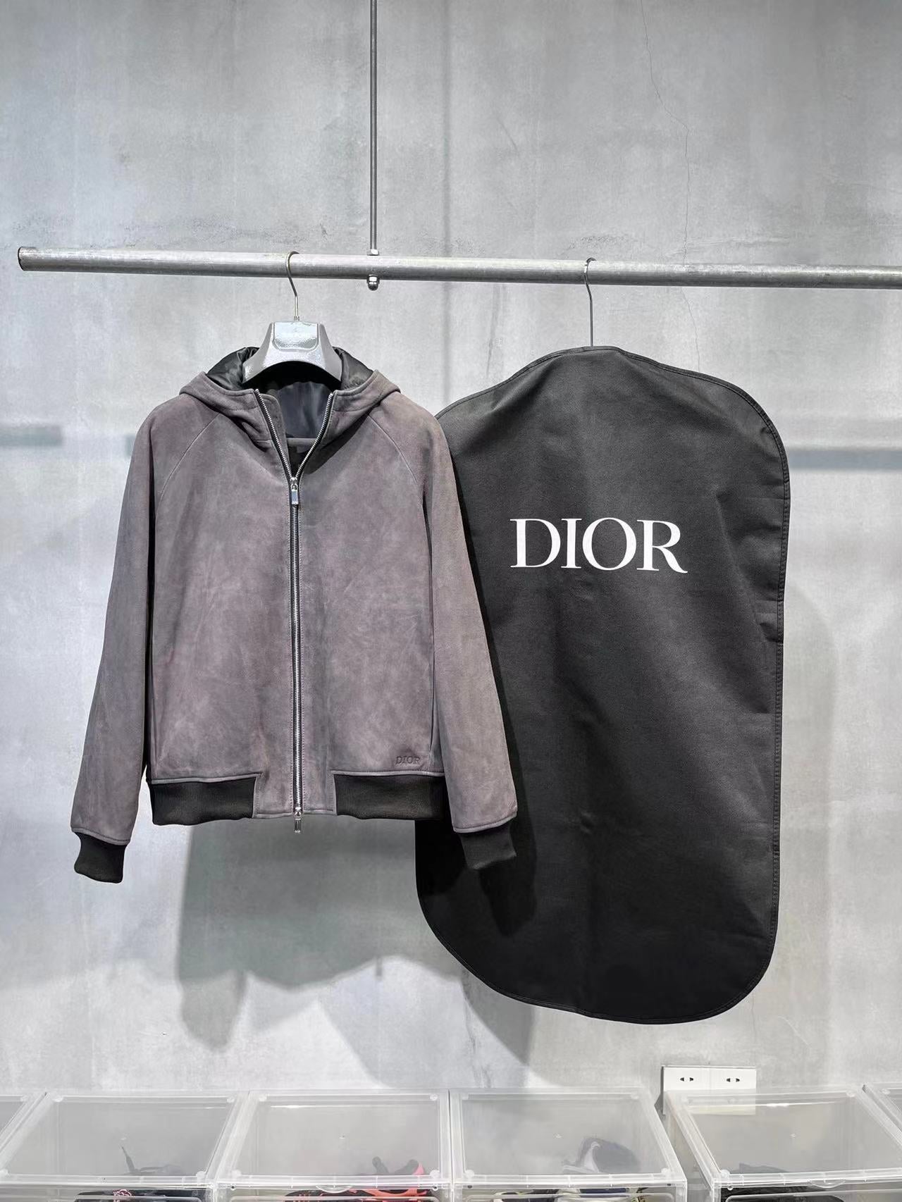 Dior suede hooded jacket