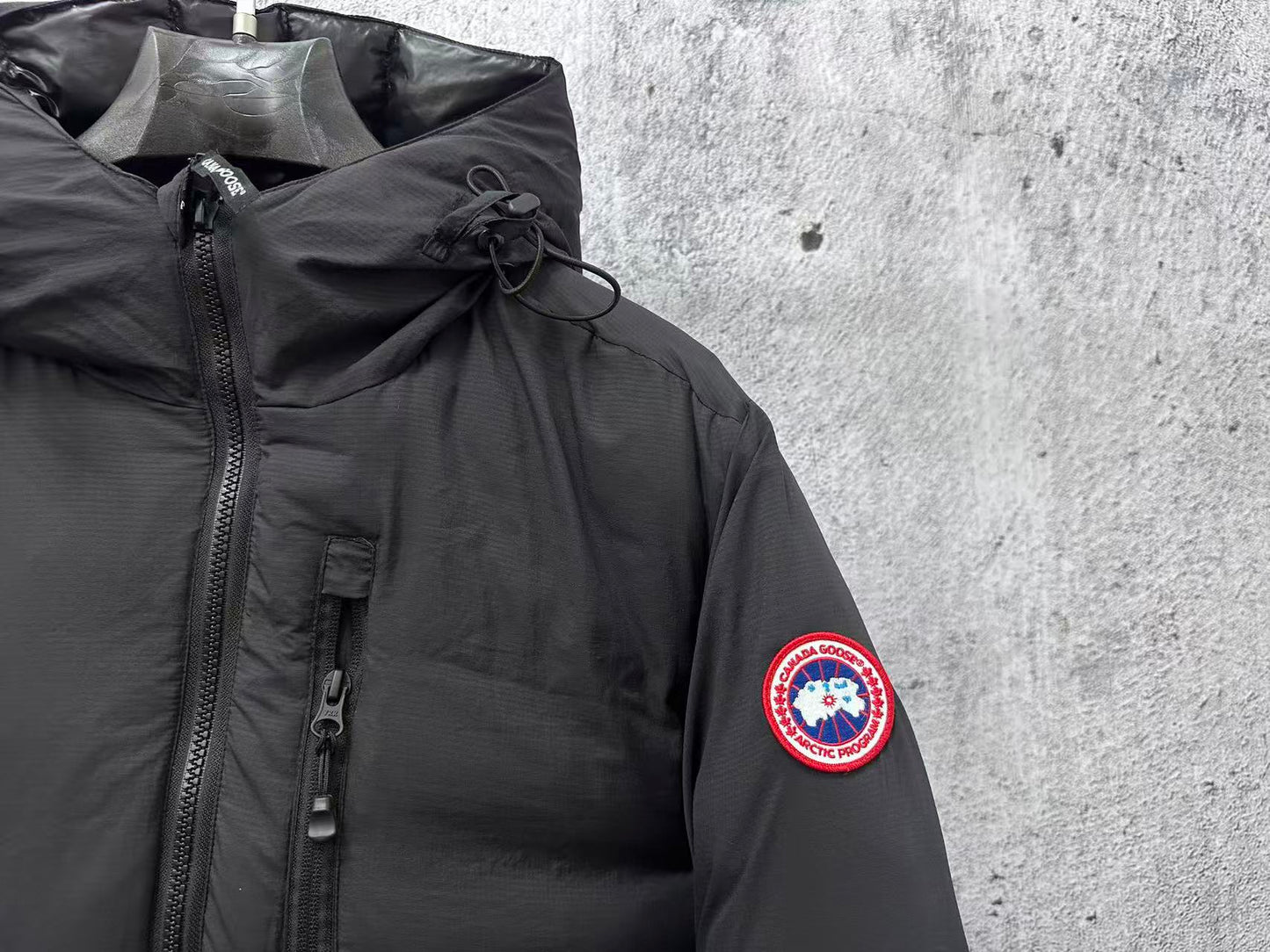 Canada Goose black hooded light jacket