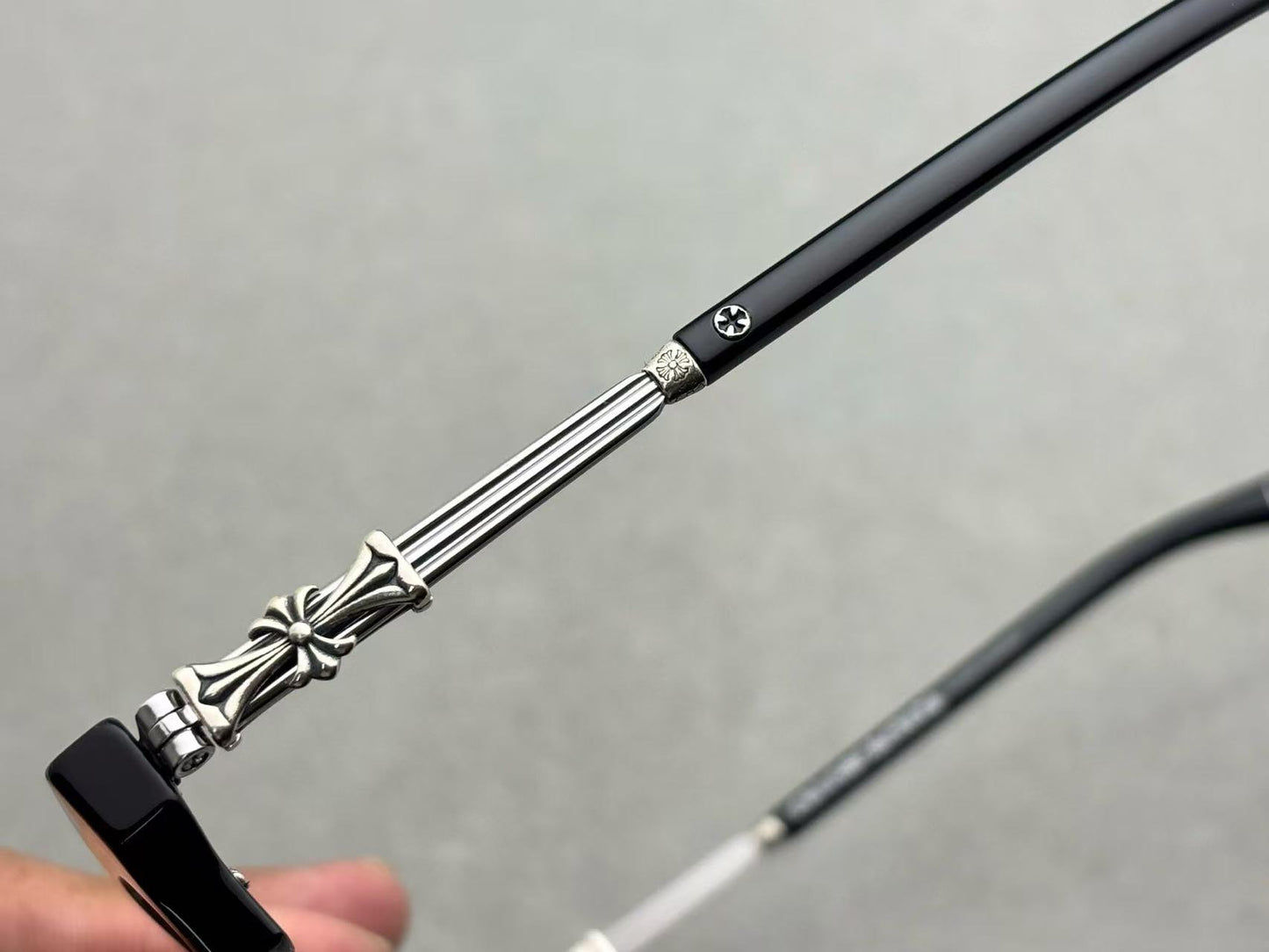 Chrome Hearts Bonennoisseur II Black Brushed Silver Eye Glass Frame