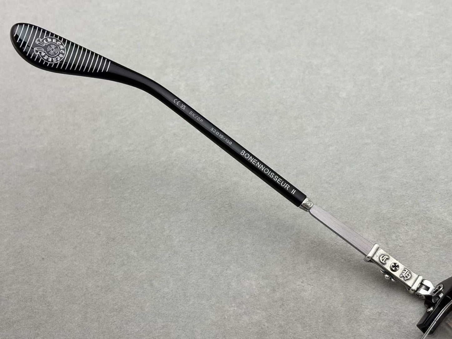 Chrome Hearts Bonennoisseur II Black Brushed Silver Eye Glass Frame