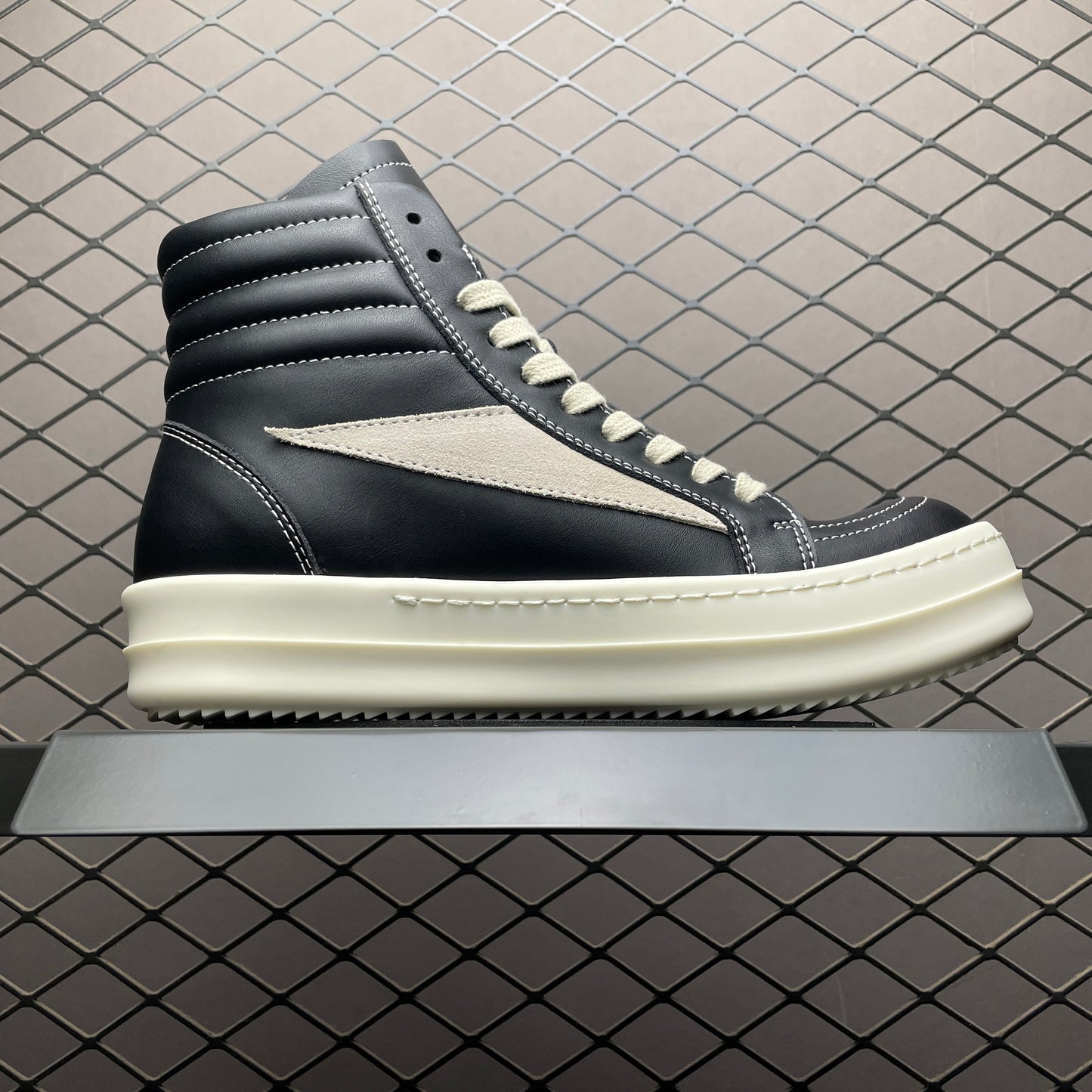 Rick Owens black Hollywood high top sneakers