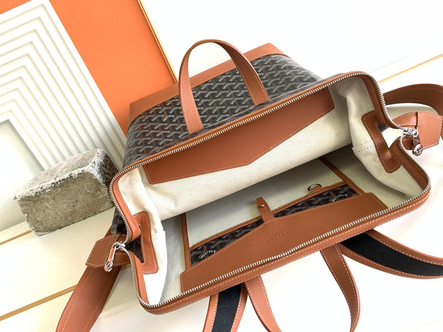 Goyard Cisalpin Backpack Black and Tan
