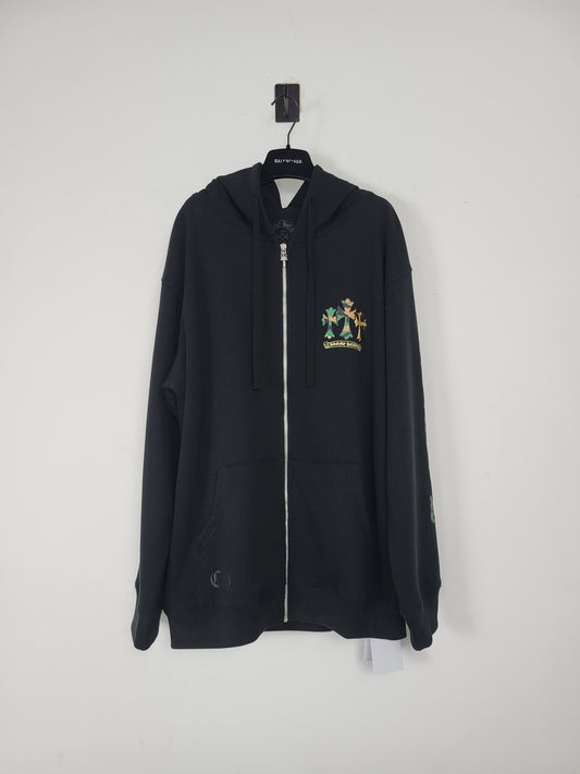 Chrome Hearts Camo horseshoe triple cross lined zip up hoodie