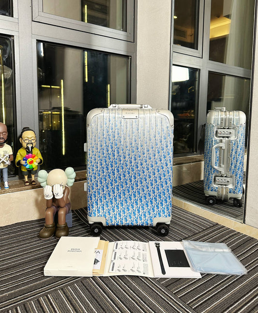 Dior x RIMOWA Suitcase Aluminium Dior Oblique 21"