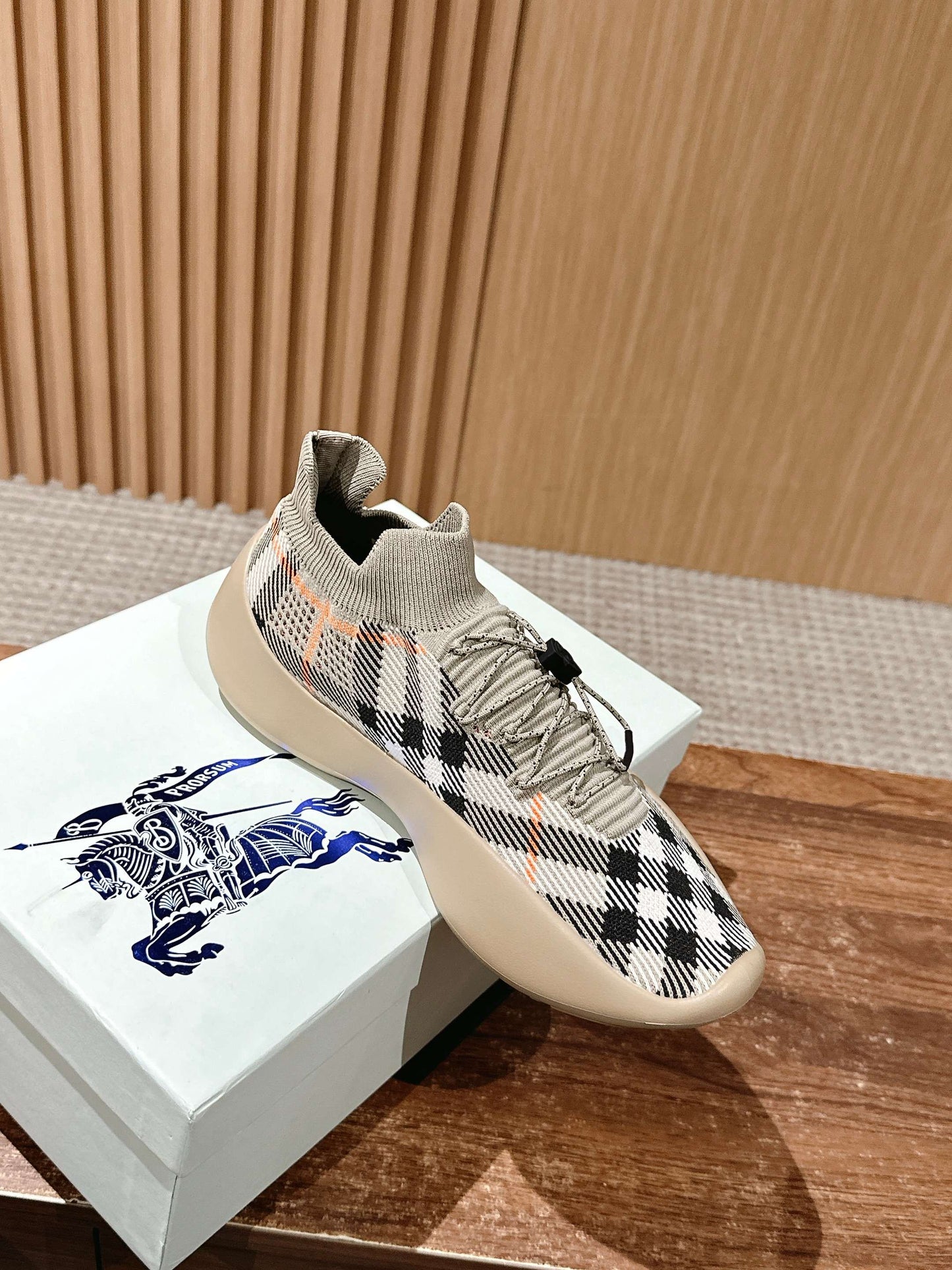 Burberry Check Knit Neptune Sneakers