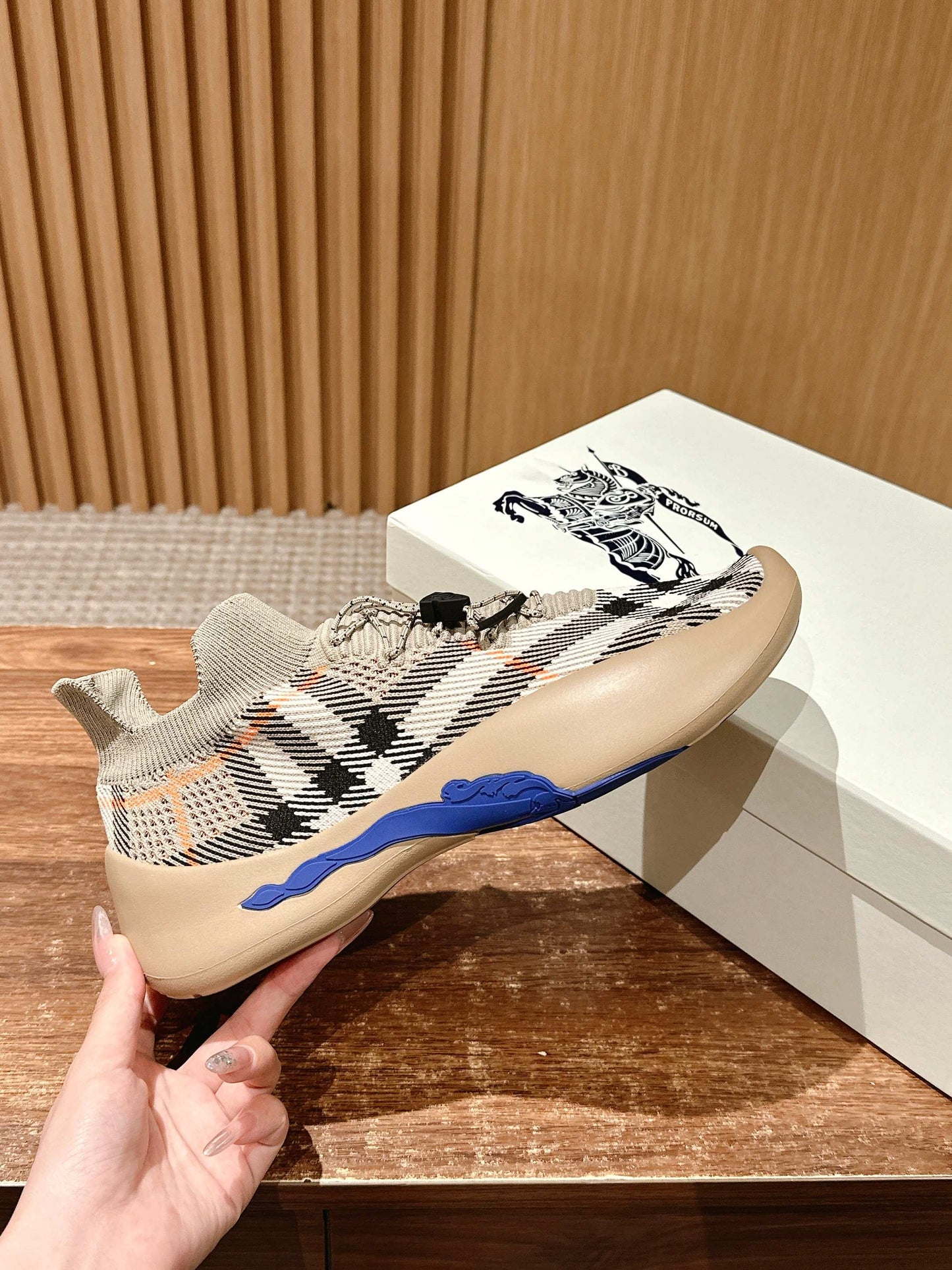 Burberry Check Knit Neptune Sneakers