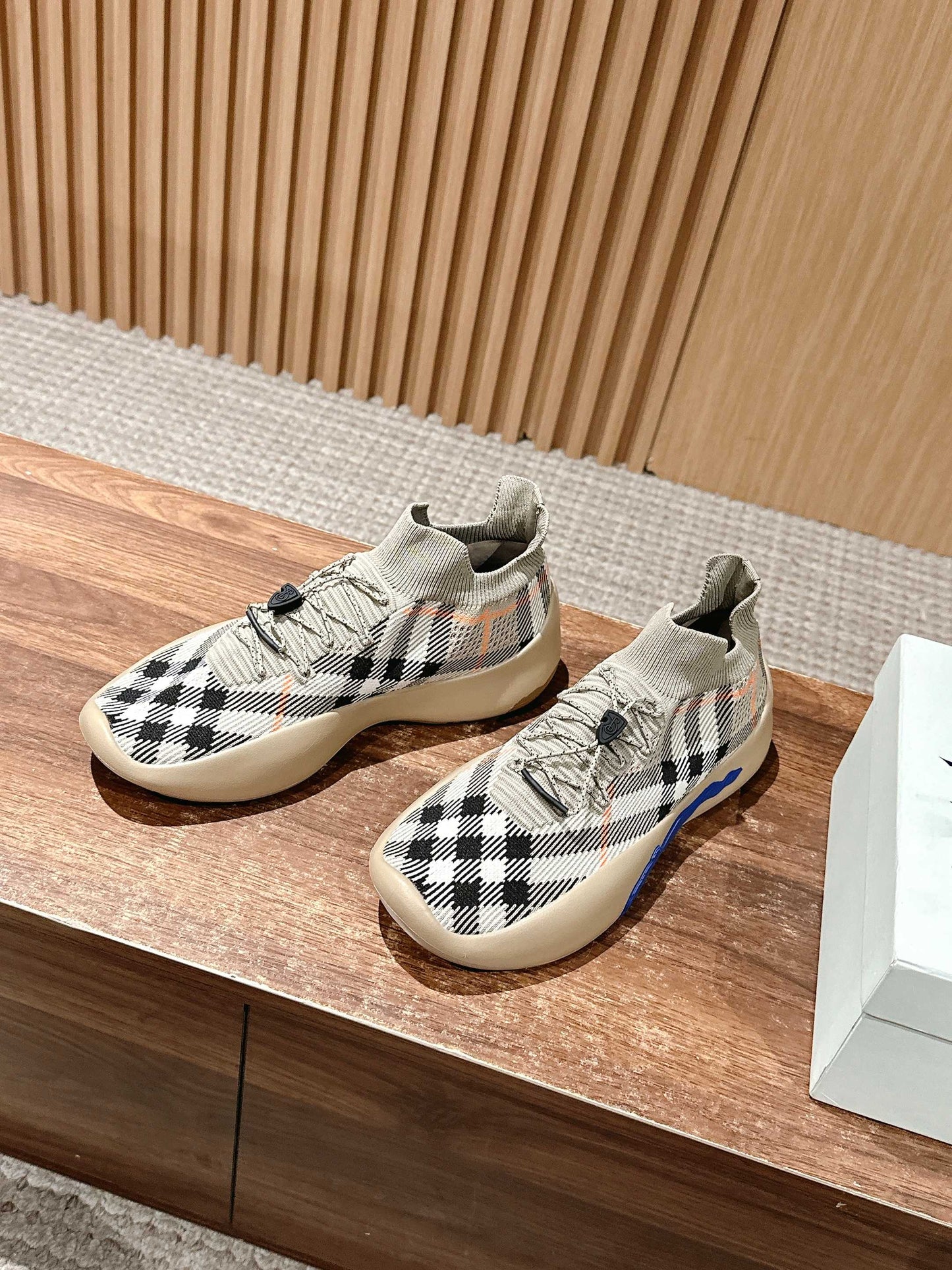 Burberry Check Knit Neptune Sneakers