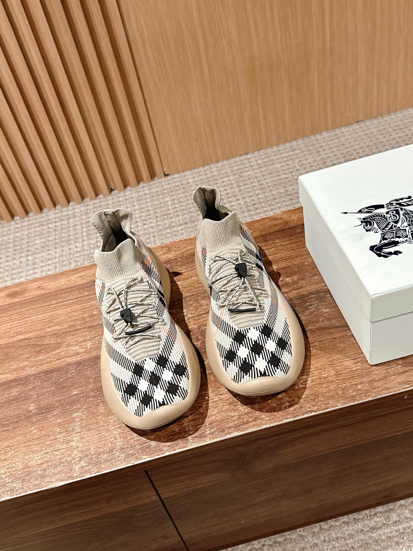 Burberry Check Knit Neptune Sneakers