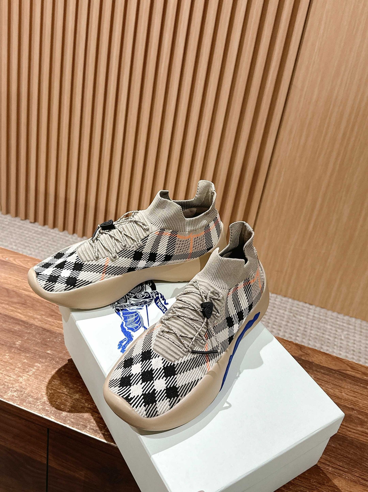 Burberry Check Knit Neptune Sneakers