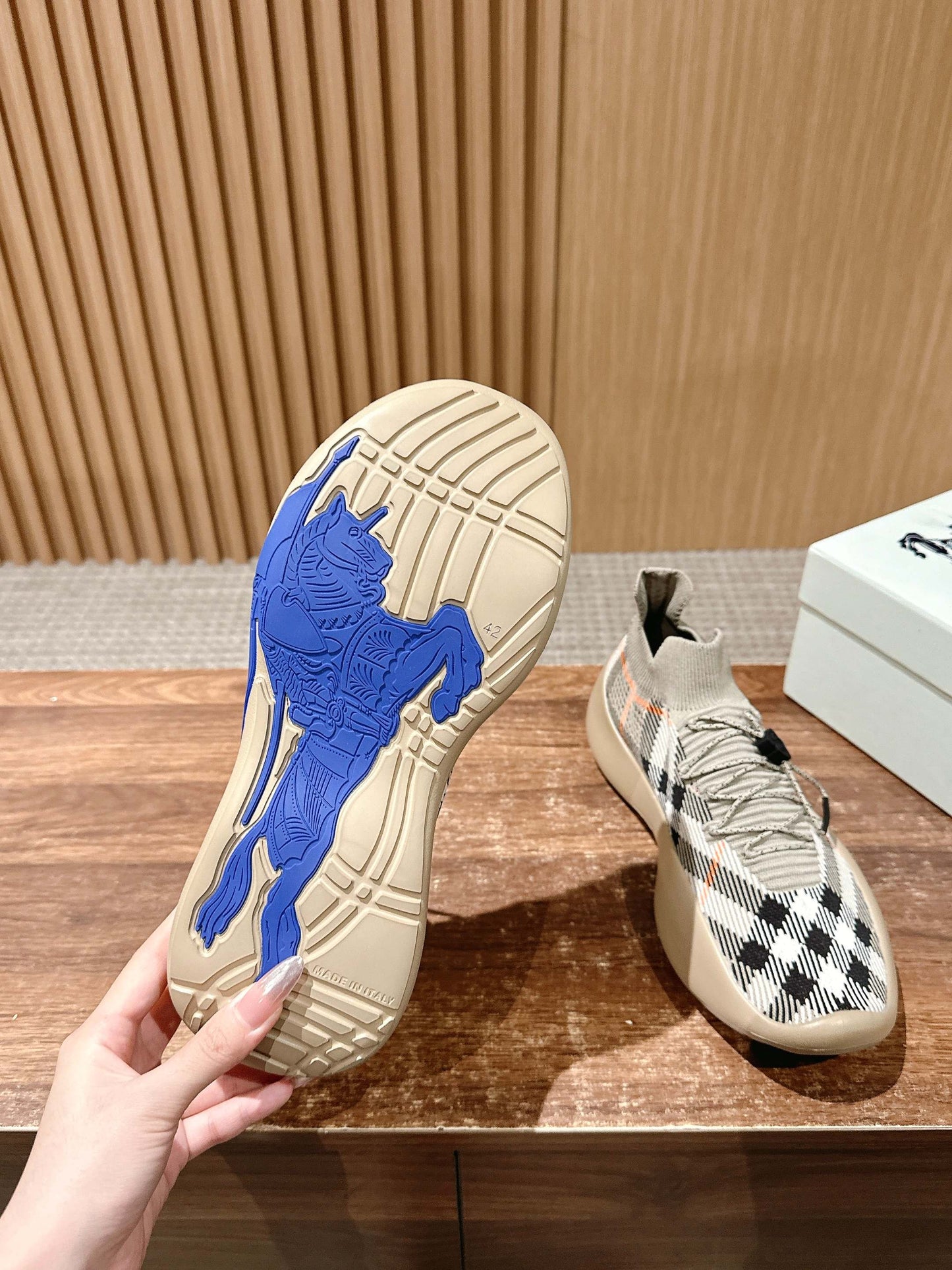 Burberry Check Knit Neptune Sneakers