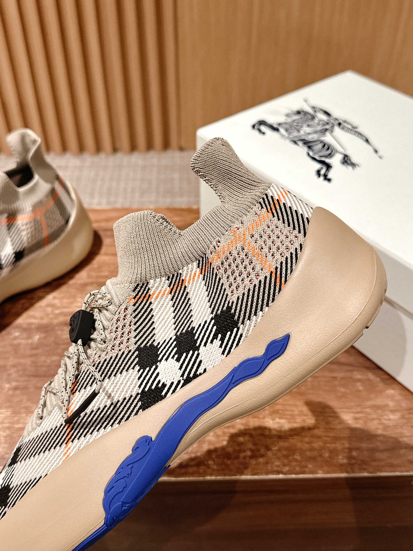 Burberry Check Knit Neptune Sneakers